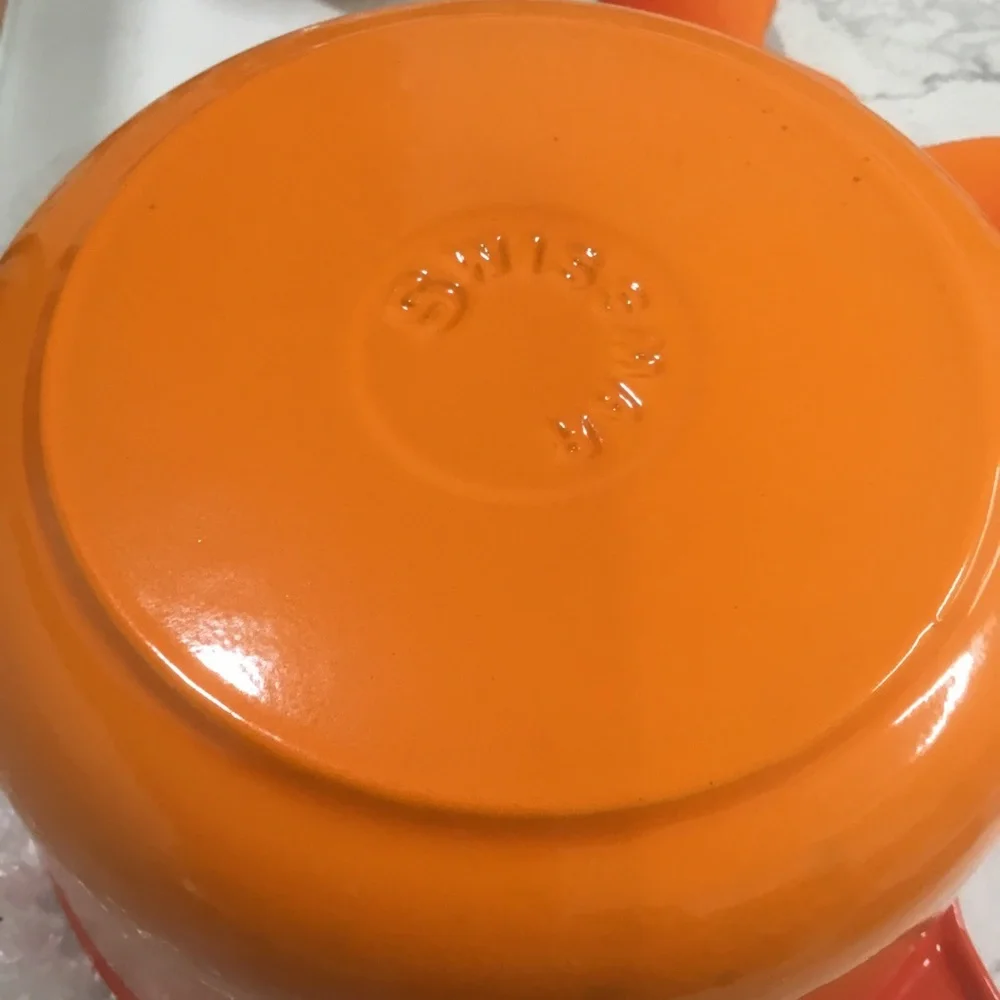 Swissmar Sierra Fondue 11 Piece Cast Iron Fondue Set Gradient Orange NEW NOB
